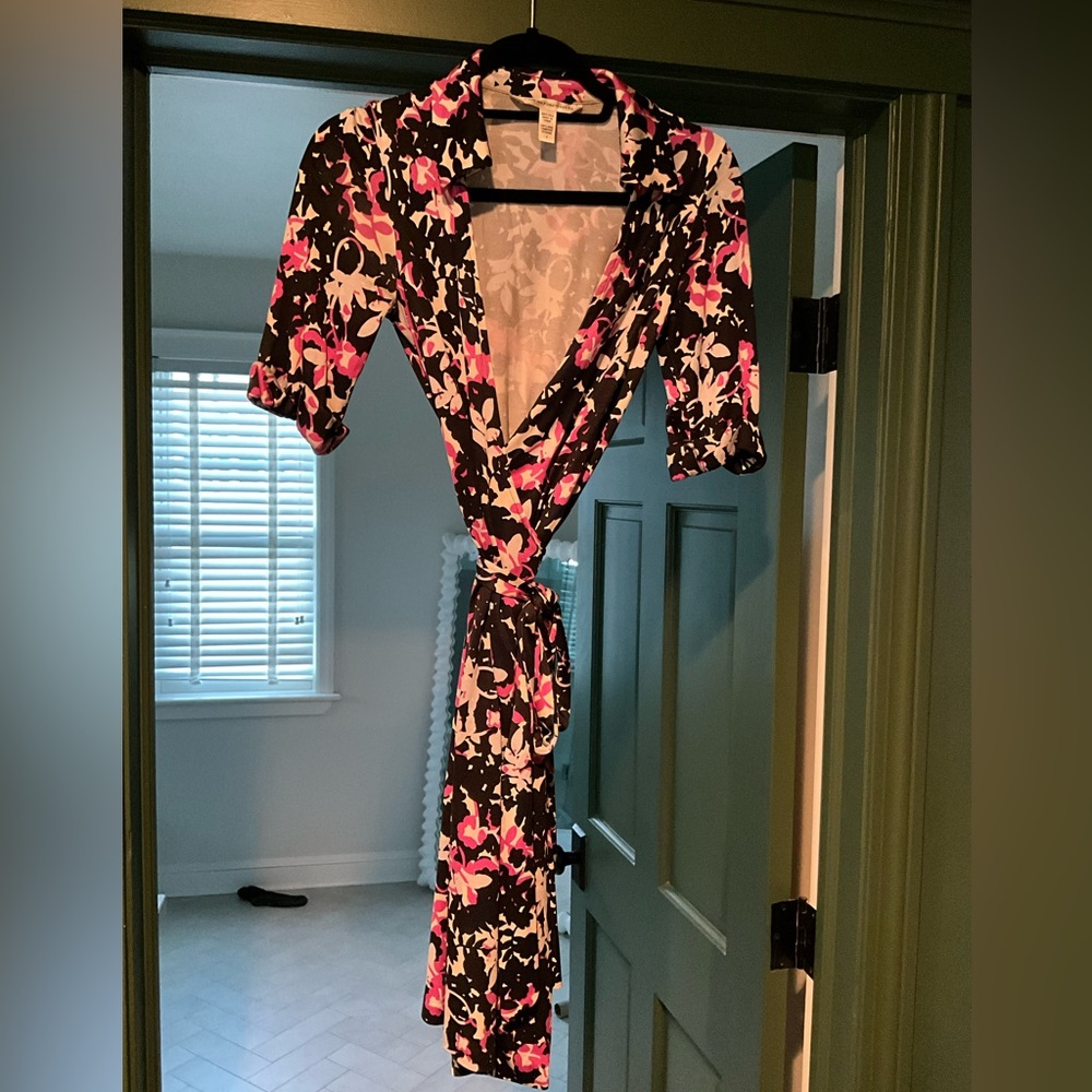 DVF Silk Floral Wrap Dress